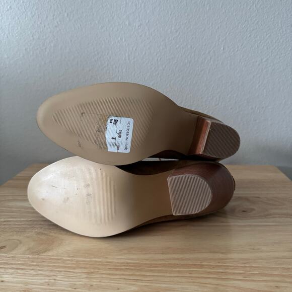 NWOB Crevo Sumerset Tassle Lace Up Leather Suede Heel Ankle Booties Boots Sz 8 - Picture 6 of 6